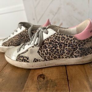 Golden Goose Leopard with pink heel